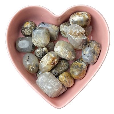 Dendritic Agate Tumbled Stone Natural Gemstone - One Stone