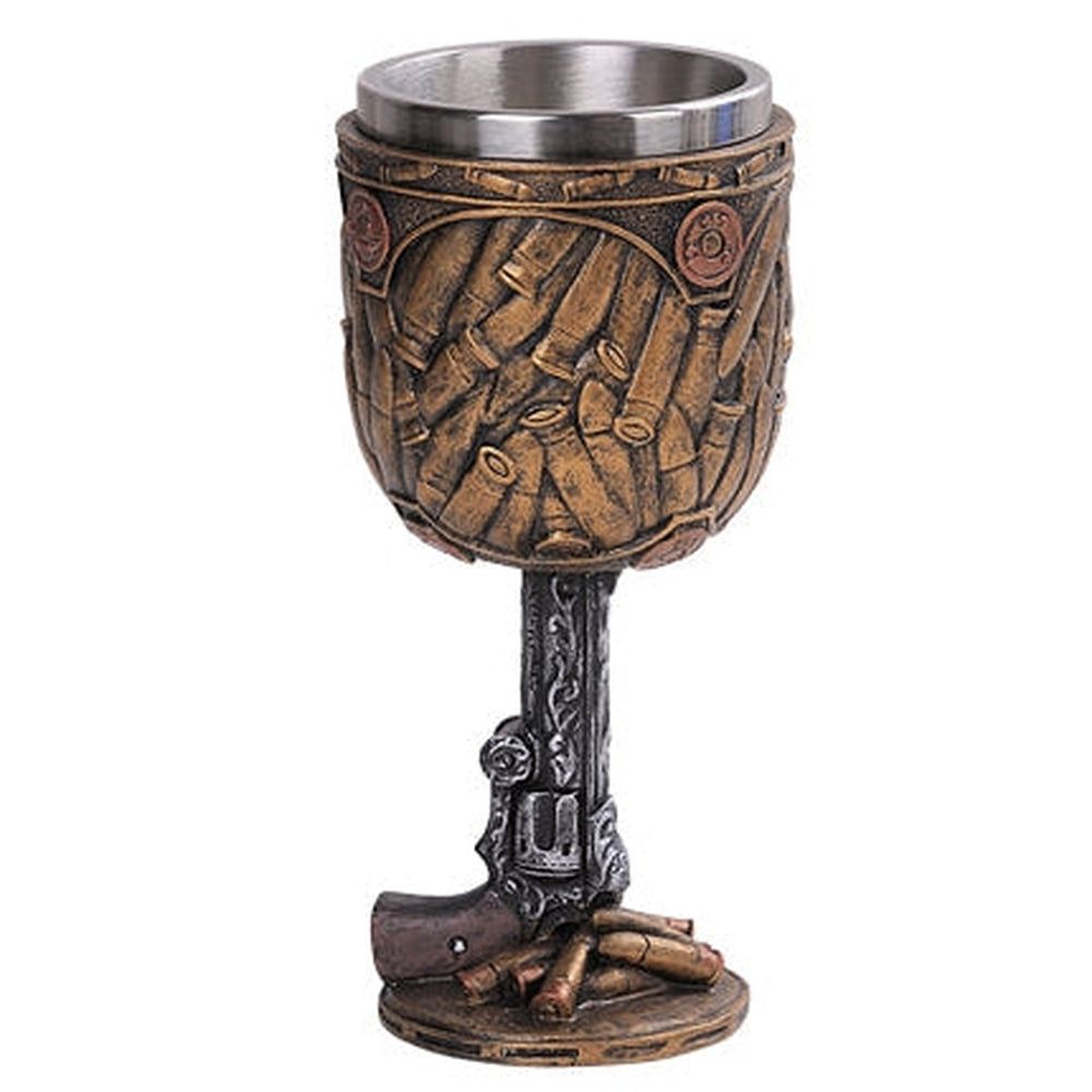 6.75&quot; Resin &amp; Stainless Steel Chalice / Goblet - Bullets
