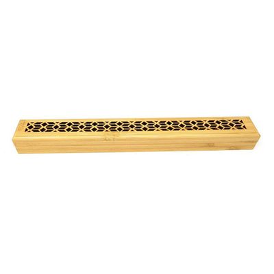 9.5&quot;  Wood Incense Box Burner - Natural