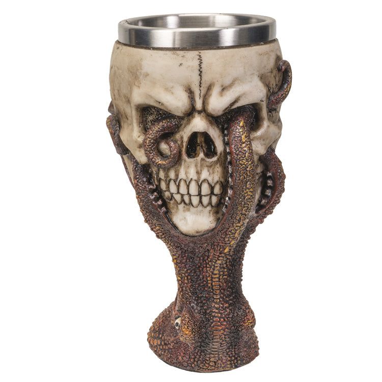 6&quot; Resin Chalice / Goblet - Octopus Skull