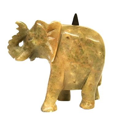 4&quot; Elephant Soapstone Stick &amp; Cone Incense Holder