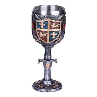 7.5&quot; Resin &amp; Stainless Steel Chalice / Goblet - Medieval
