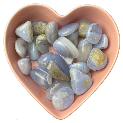 Blue Lace Agate Tumbled Stone Natural Gemstone - One Stone