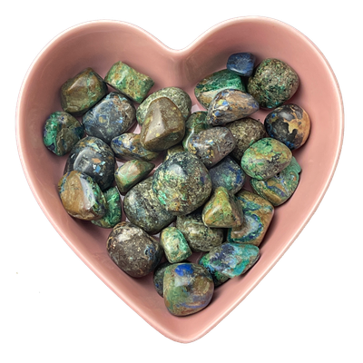 Azurite Malachite Tumbled Stone Natural Gemstone - One Stone