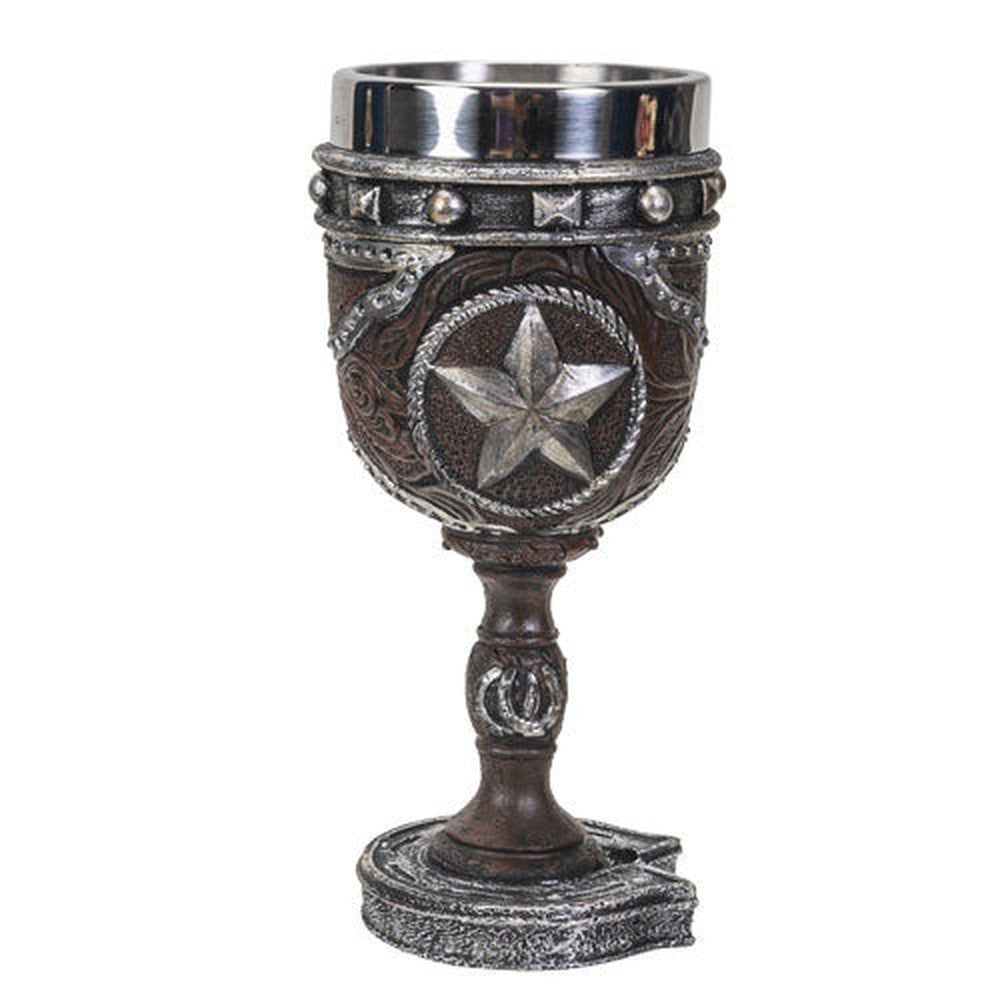 6.75&quot; Resin &amp; Stainless Steel Chalice / Goblet - Western Star