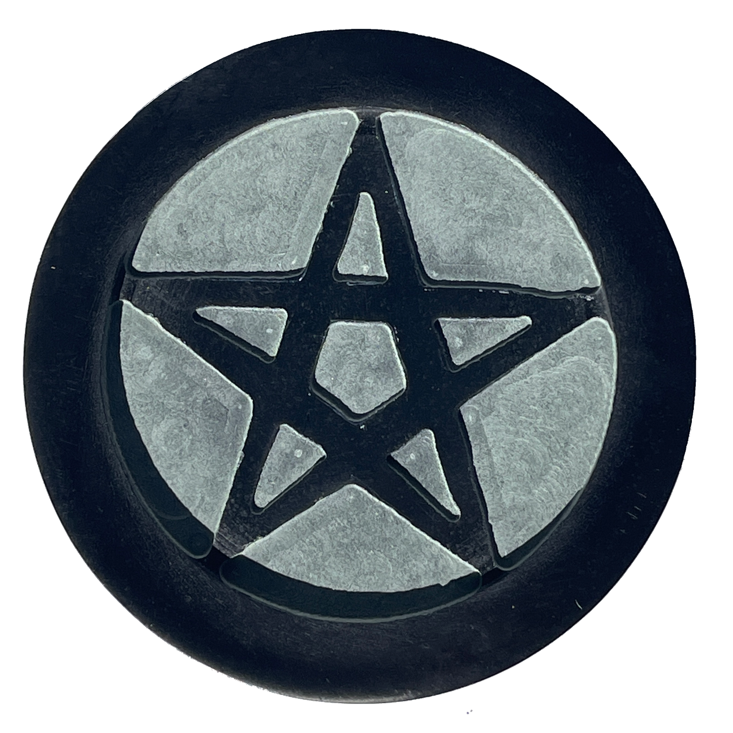 6&quot; Black Soapstone Pentagram Altar Tile
