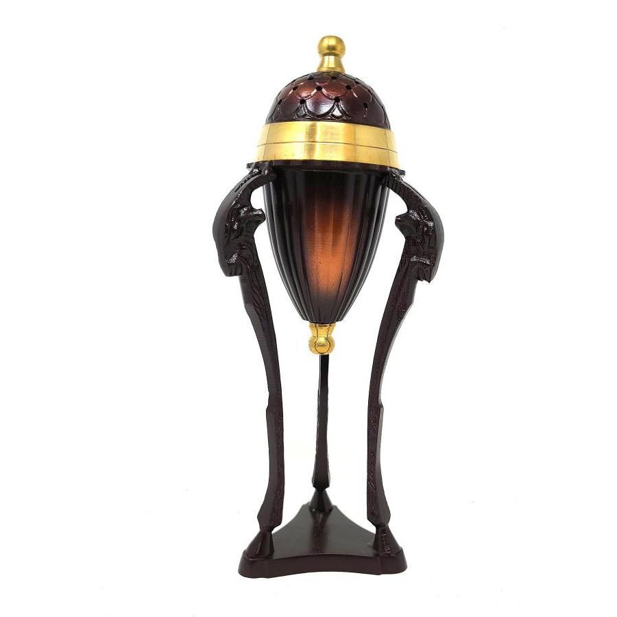 11&quot; Heads of Pan Solid Brass Urn Burner with Lid