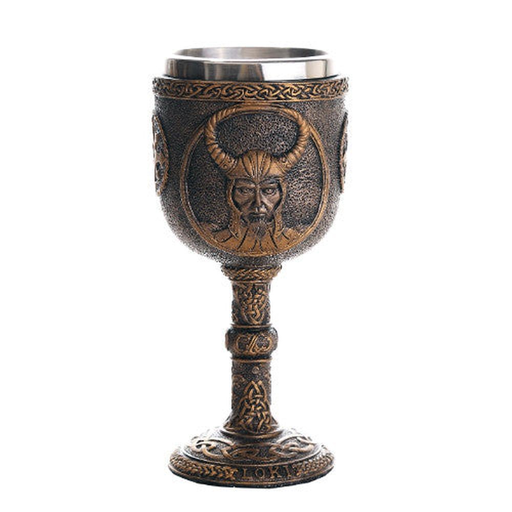 6.75&quot; Resin &amp; Stainless Steel Chalice / Goblet - Loki