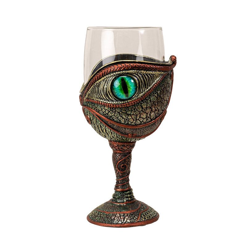 8&quot; Glass &amp; Resin Chalice / Goblet - Dragon Eye