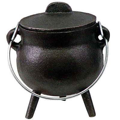 2.75&quot; Plain Cast Iron Cauldron with Lid