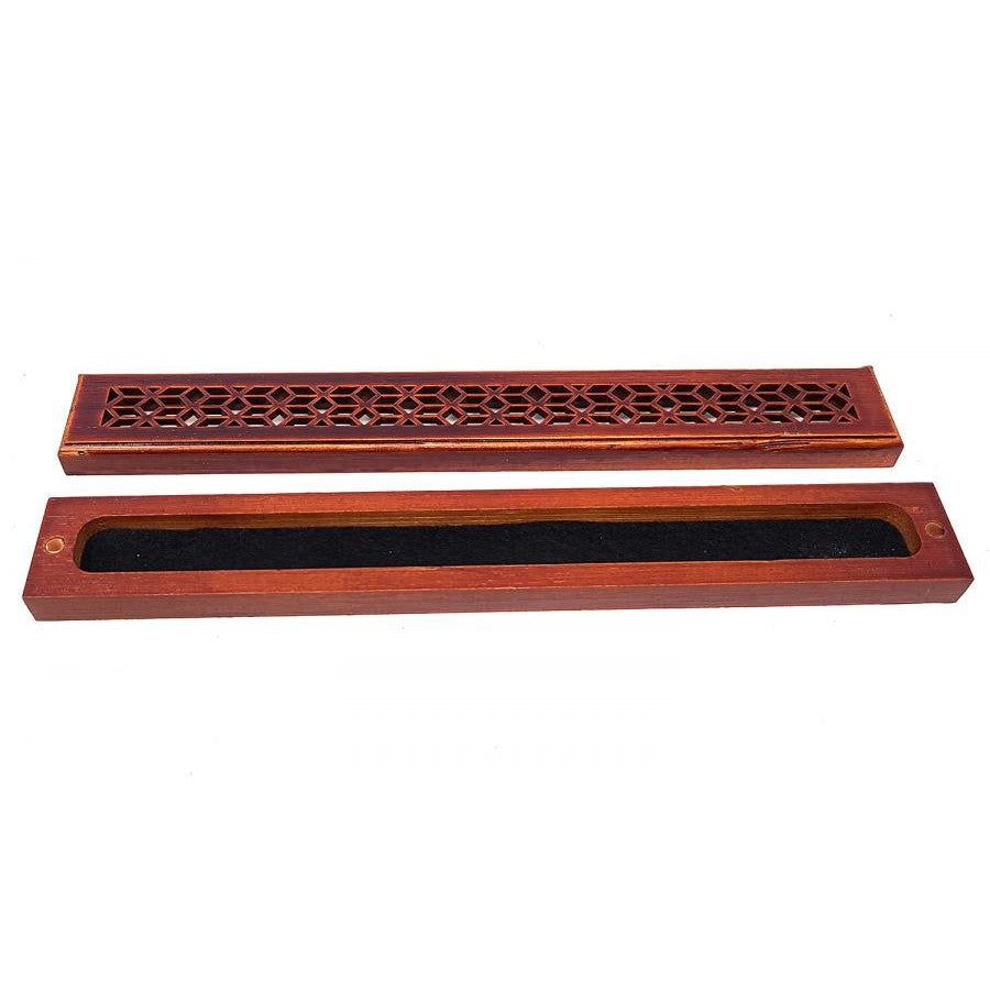 9.5&quot; Wood Incense Box Burner - Rosewood