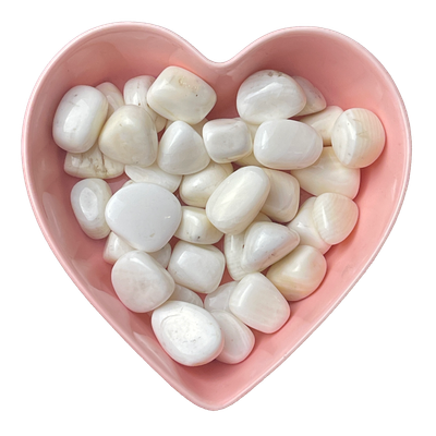 White Striped Calcite Tumbled Stone Natural Gemstone - One Stone