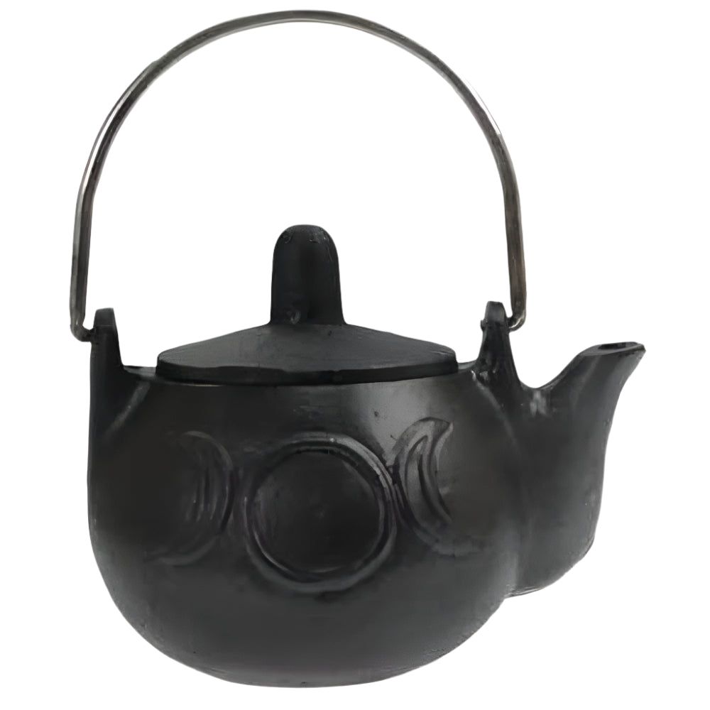 4&quot; Triple Moon Cast Iron Kettle with Lid