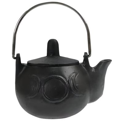 4&quot; Triple Moon Cast Iron Kettle with Lid