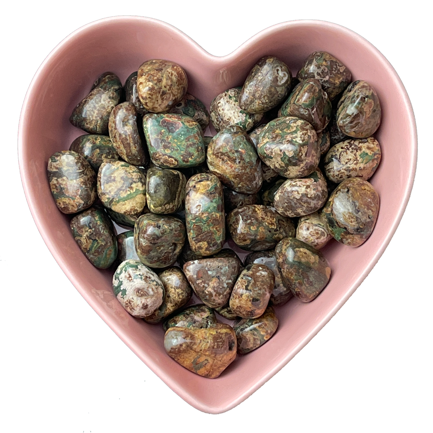 Green Leopard Skin Jasper Tumbled Stone Natural Gemstone - One Stone