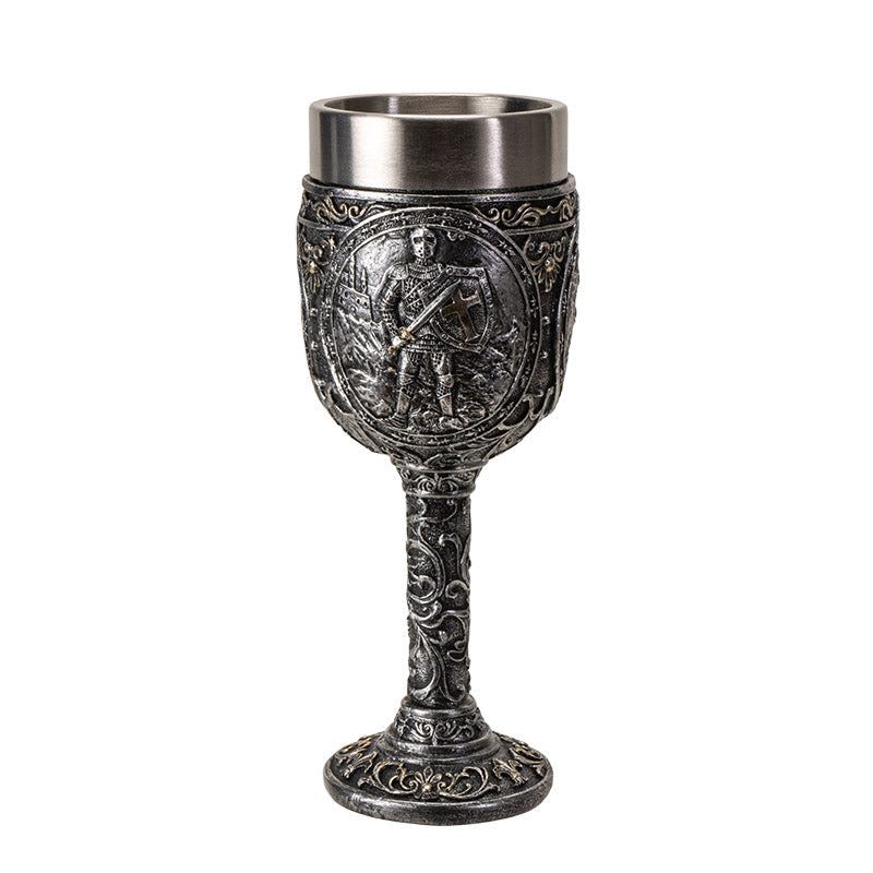 8&quot; Resin &amp; Stainless Steel Chalice / Goblet - Medieval