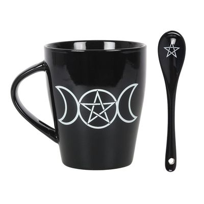 16 oz Ceramic Mug and Spoon Set - Triple Moon