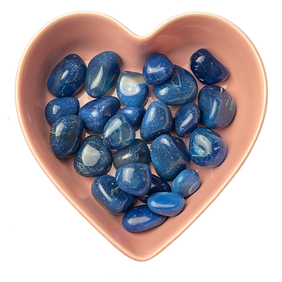 Blue Onyx Tumbled Stone Natural Gemstone - One Stone