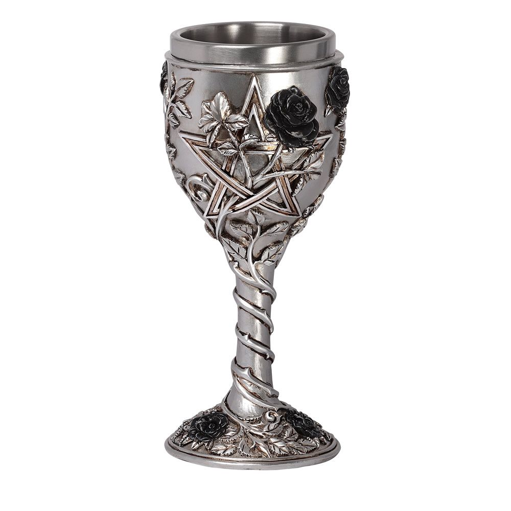 7.4&quot; Resin &amp; Stainless Steel Chalice / Goblet - Ruah Vered Goblet