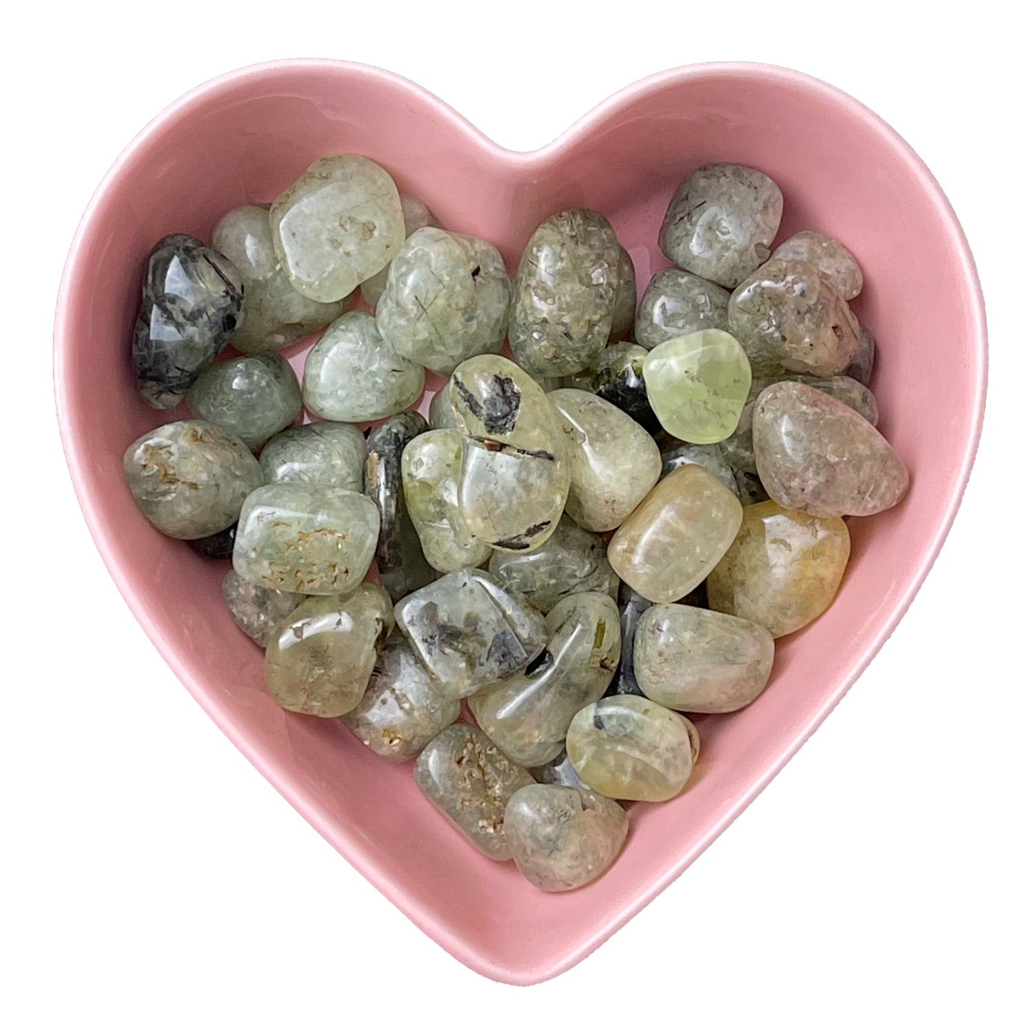 Epidote in Prehnite Tumbled Stone Natural Gemstone - One Stone