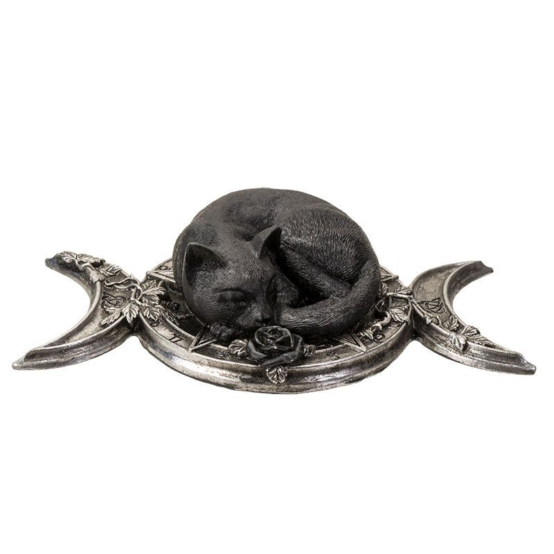 4.6&quot; Triple Moon Black Cat Table Ornament