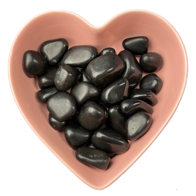 Black Agate Tumbled Stone Natural Gemstone - One Stone