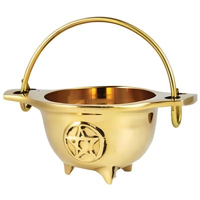 3&quot; Pentacle Solid Brass Cauldron