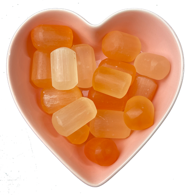 Orange Selenite Tumbled Stone Natural Gemstone - One Stone