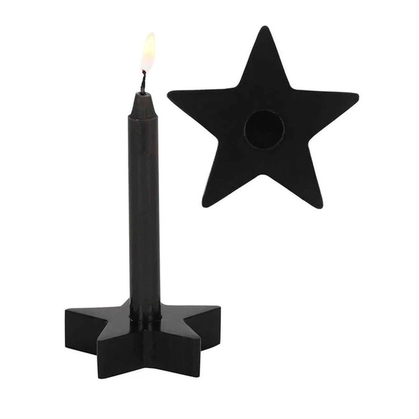 2&quot; Black Star Spell Candle Holder
