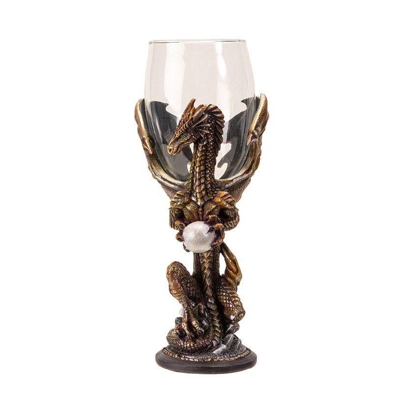 8&quot; Glass &amp; Resin Chalice / Goblet - Dragon Blade