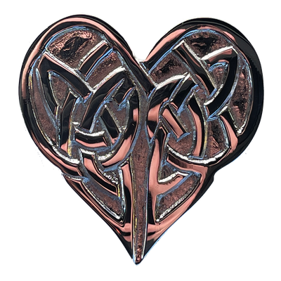 3&quot; Celtic Heart Altar Tile Silver Plated Brass