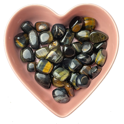 Blue Tiger Eye Tumbled Stone Natural Gemstone - One Stone