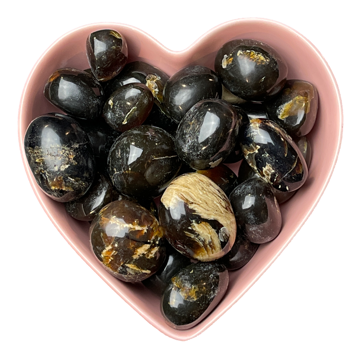 Zebra Amber Tumbled Stone Natural Gemstone - One Stone