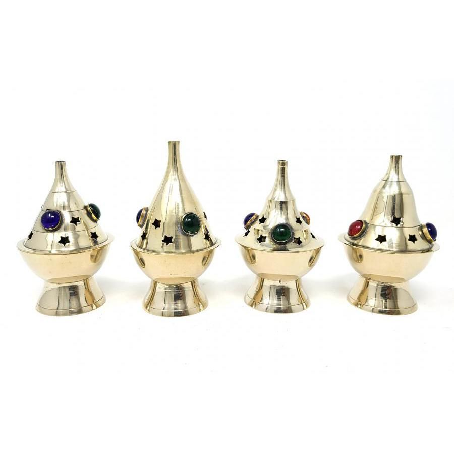 4&quot; Brass Cone Burner with 3 Stones