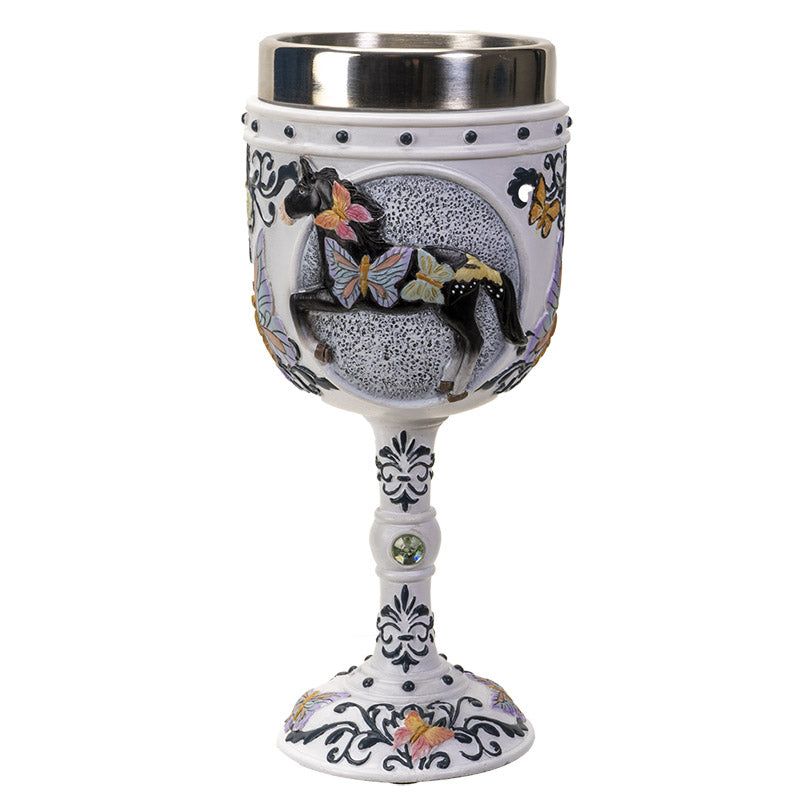 7&quot; Resin &amp; Stainless Steel Chalice / Goblet - Black Beauty