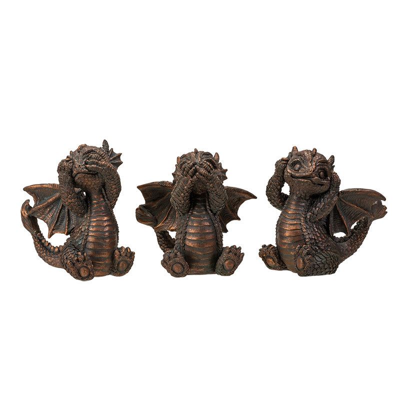4.5&quot; Dragon Statue Set - See, Hear, Speak No Evil (Set of 3)