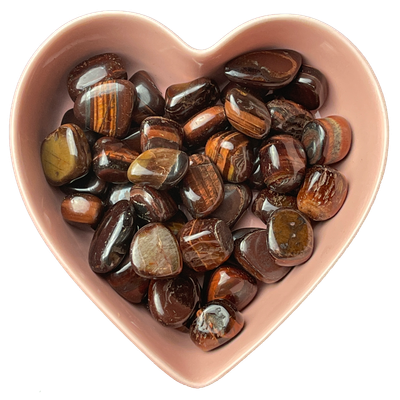 Red Tiger Eye Tumbled Stone Natural Gemstone - One Stone