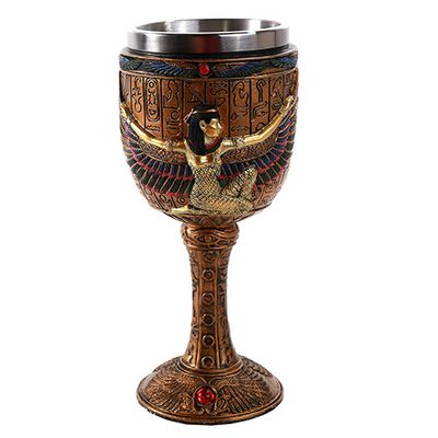 6.75&quot; Resin &amp; Stainless Steel Chalice / Goblet - Isis