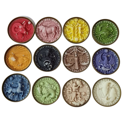 Astrological Zodiac Carved Tealight Candles (Set of 12)