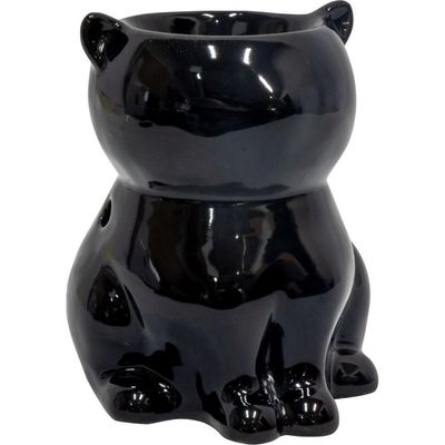 4&quot; Ceramic Oil Burner - Black Cat, SKU KH-08127, UPC 6016015850862