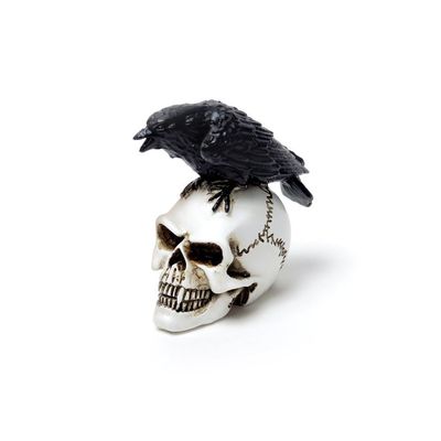 1.5&quot; Miniature Skull Statue - Raven, SKU AL-VM7, UPC 700317064497