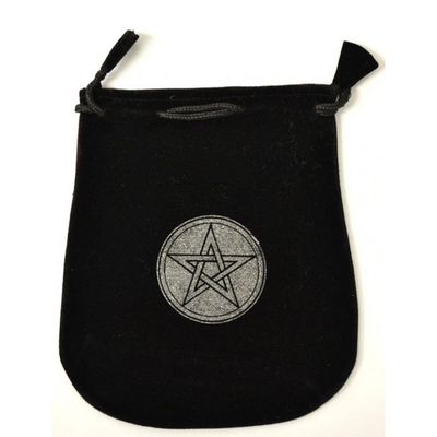 5&quot; x 5&quot; Black Velvet Bag - Pentagram, SKU Y019-PBV4, UPC 6016200409462