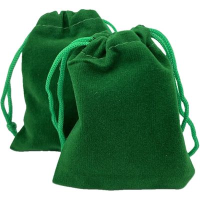 3&quot; x 4&quot; Unlined Velvet Bag - Green, SKU AZ-Bag-17, UPC 700317396642