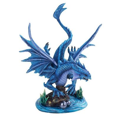 12.25&quot; Anne Stokes Dragon Statue - Water Dragon, SKU PG-13095, UPC 700317036470