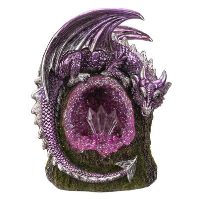 6.2&quot; Dragon Geode Statue (LED Light Up), SKU PG-15106, UPC 700317077480