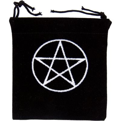 4&quot; x 4&quot; Embroidered Unlined Velvet Bag - Pentacle, SKU KH-60016, UPC 6016211460407