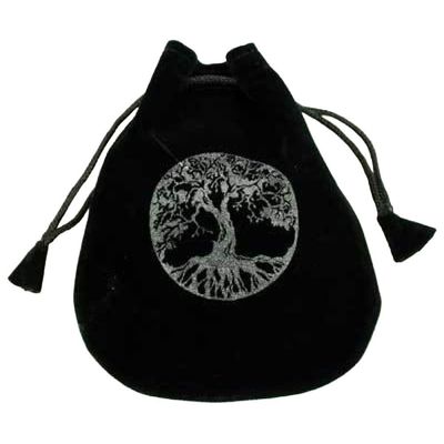 5&quot; x 5&quot; Black Velvet Bag - Tree of Life, SKU Y003-VBTOL, UPC 6016221963967