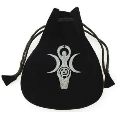 5&quot; x 5&quot; Black Velvet Bag - Goddess of Earth, SKU Y015-VBGE, UPC 6016202656697