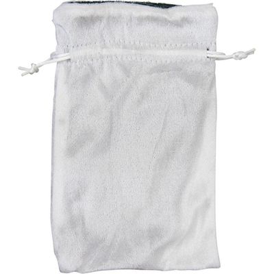 4&quot; x 8&quot; White Velvet Bag with Silver Lining, SKU KH-60043, UPC 6016207025030