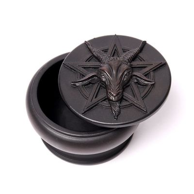 3.5&quot; Baphomet Black Trinket Box, SKU PG-14513, UPC 700317024217
